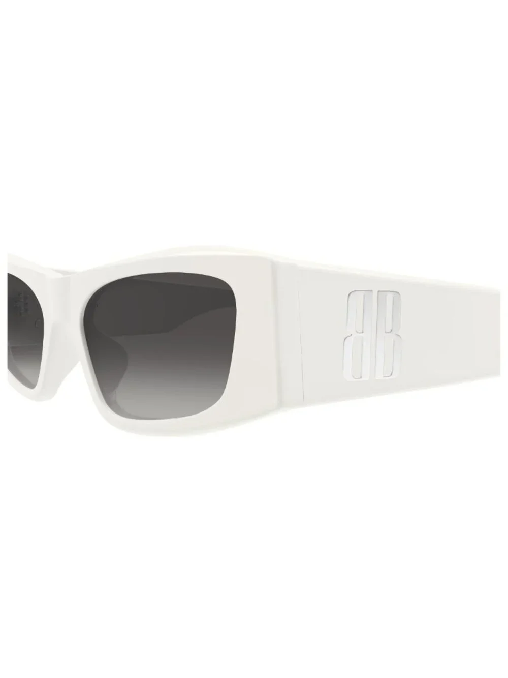 New Balenciaga Women's Sunglasses White Grey Lens Acetate Frame BB0478S 004 55